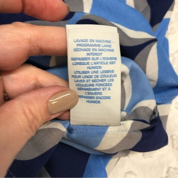 Boden Women’s Blouse Top Shirt Size 6 Blue Geometric print - Picture 9 of 10